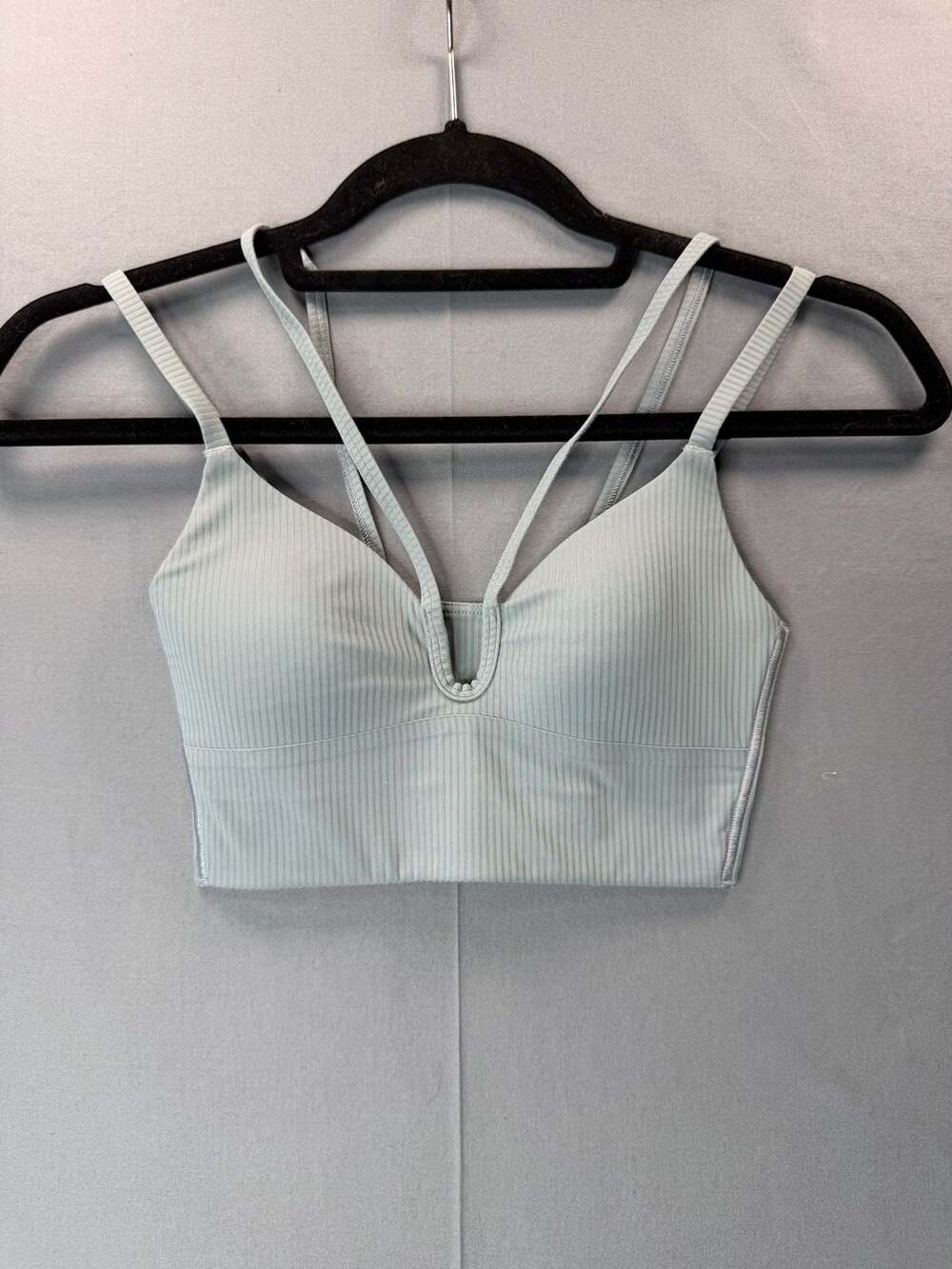 Lululemon Like a Cloud Strappy Ribbed Longline Bra Light Blue